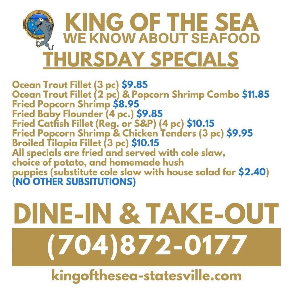 Home - King of the Sea, Seafood Restaurant - Statesville NC